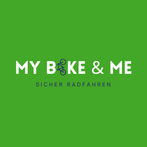 Logo My Bike Me Wei Blau auf Grn DE